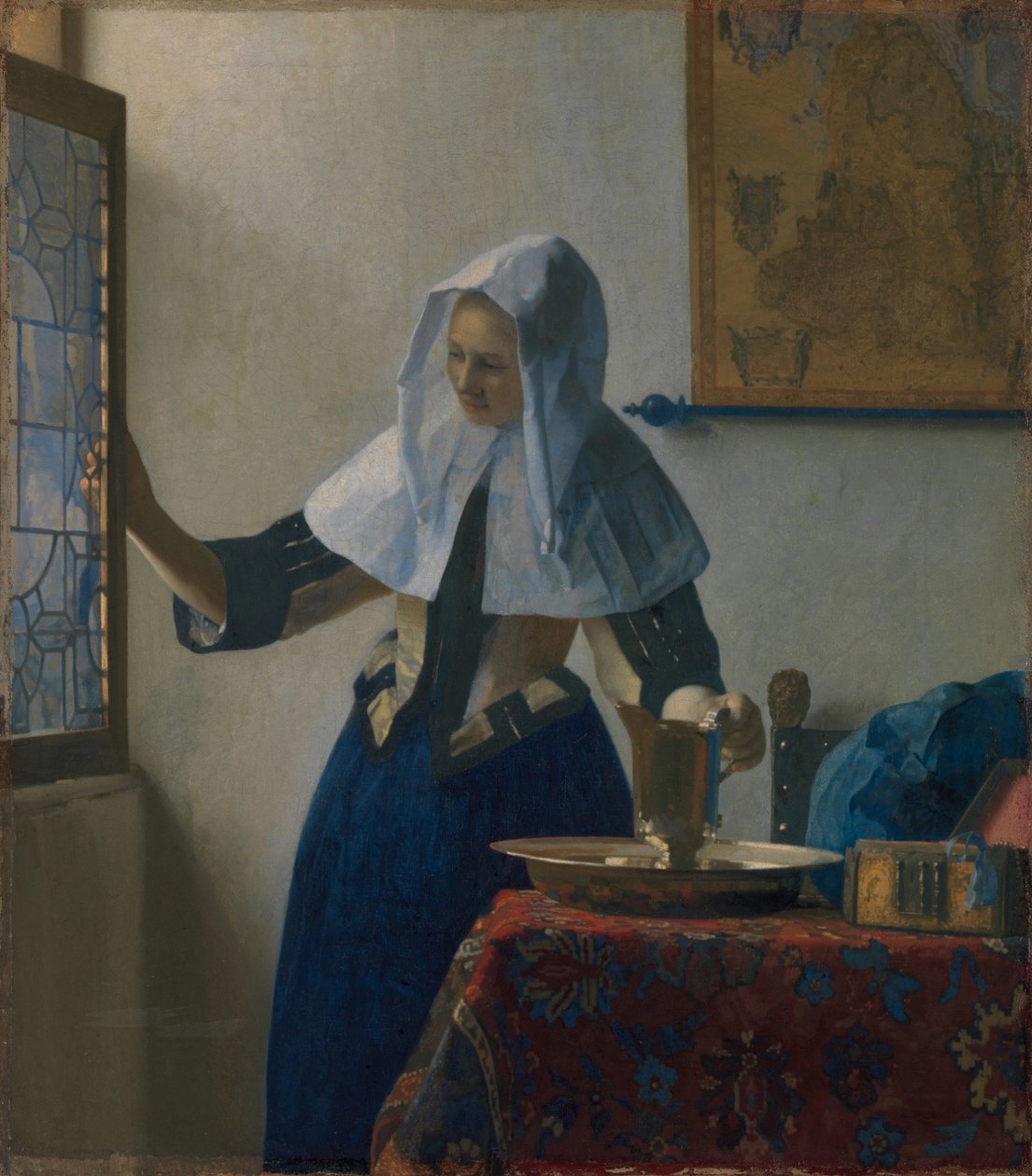 Młoda kobieta z dzbanem na wodę, ok. 1662 (olej na płótnie) autorstwa Johannes Vermeer