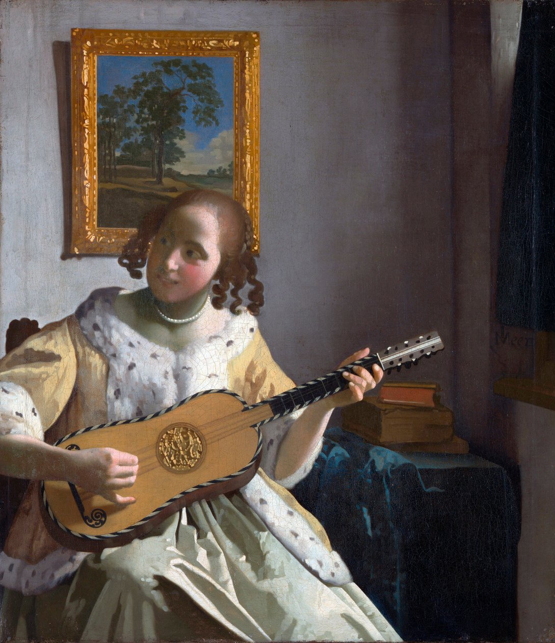 ""Gitarzysta" (Gitarzysta) Obraz Jana Vermeera (Johannes) (1632-1675) - 1672 - Olej na płótnie - Rozmiar 53x46,3 cm Kenwood House autorstwa Johannes Vermeer