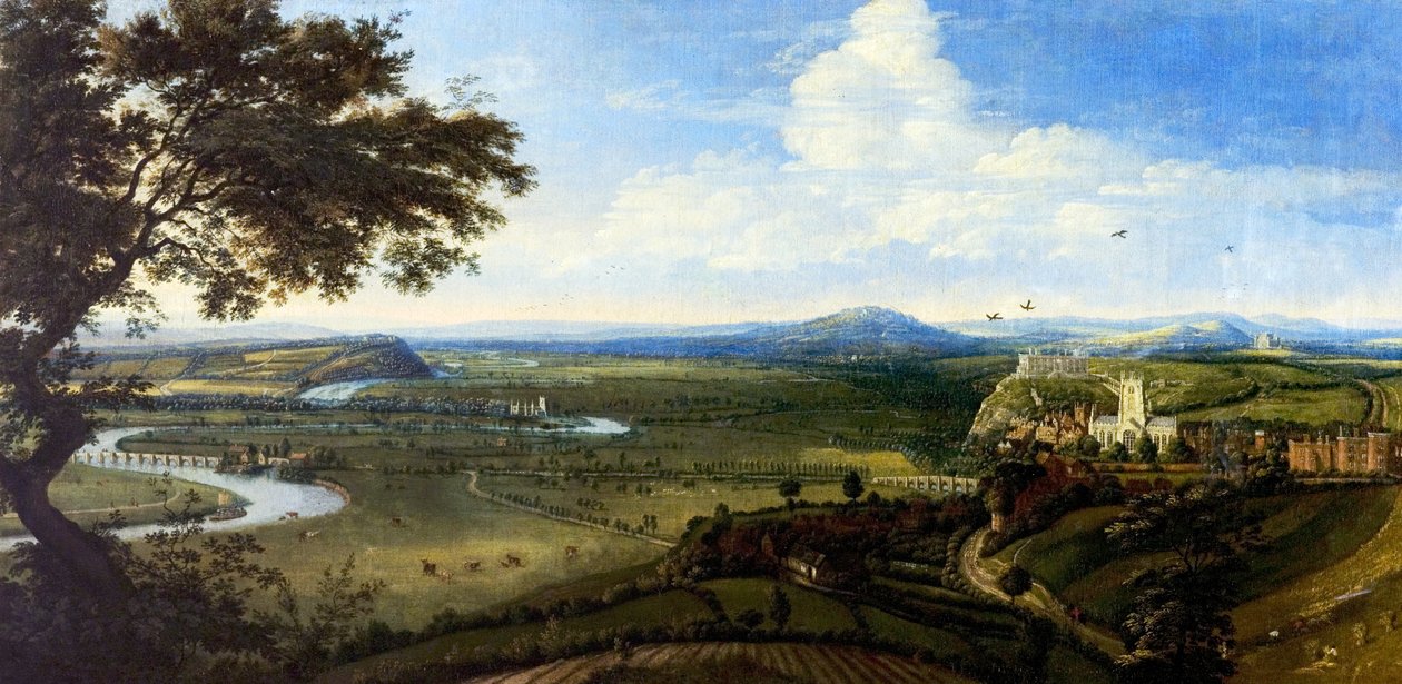 Widok Nottingham od wschodu, ok. 1695 (olej na płótnie) autorstwa Jan (attr.to) Siberechts