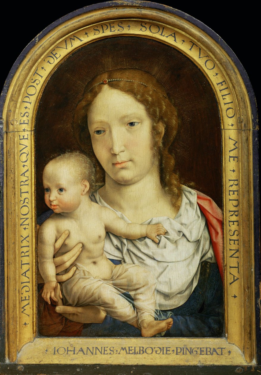 Dyptyk Carondelet: Dziewica z Dzieciątkiem ... autorstwa Jan (c.1472-c.1533) Gossaert
