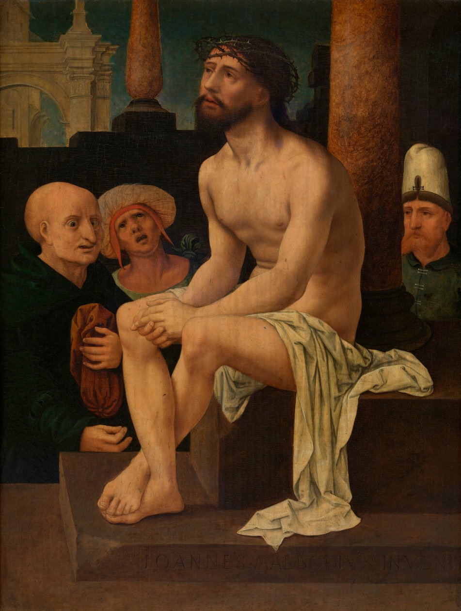 Chrystus siedzący na Zimnym Kamieniu (olej na desce) autorstwa Jan (c.1472 c.1533) Gossaert