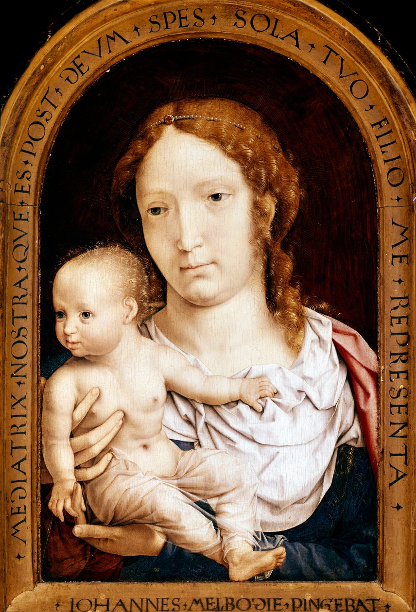 Dziewica z dzieckiem. Dyptyk Carondelet (olej na panelu) autorstwa Jan (c.1472 c.1533) Gossaert