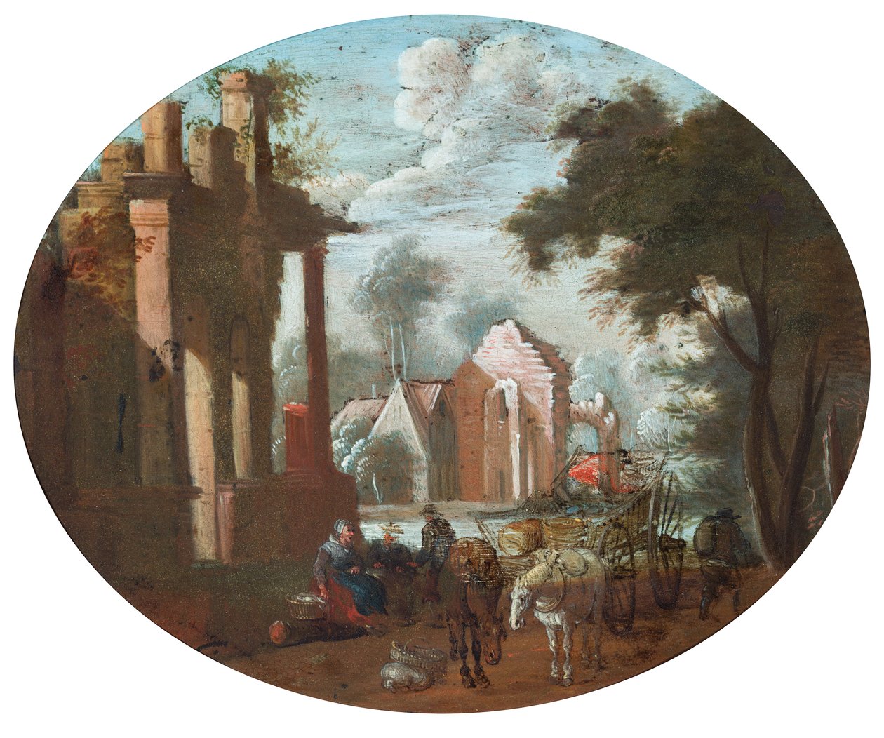 Zrujnowany zamek autorstwa Jan (follower of) Brueghel