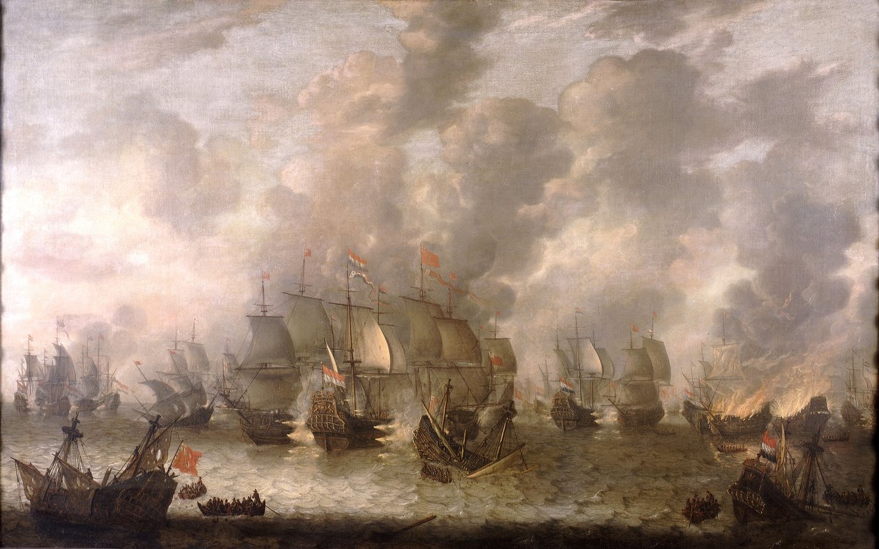 Bitwa pod Scheveningen, 31 lipca 1653, ok. 1654 (olej na płótnie) autorstwa Jan Abrahamsz. Beerstraaten