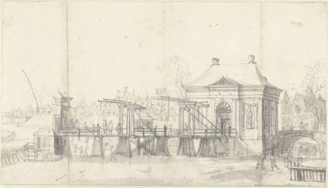 Heiligewegspoort w Amsterdamie zimą autorstwa Jan Abrahamsz. Beerstraten