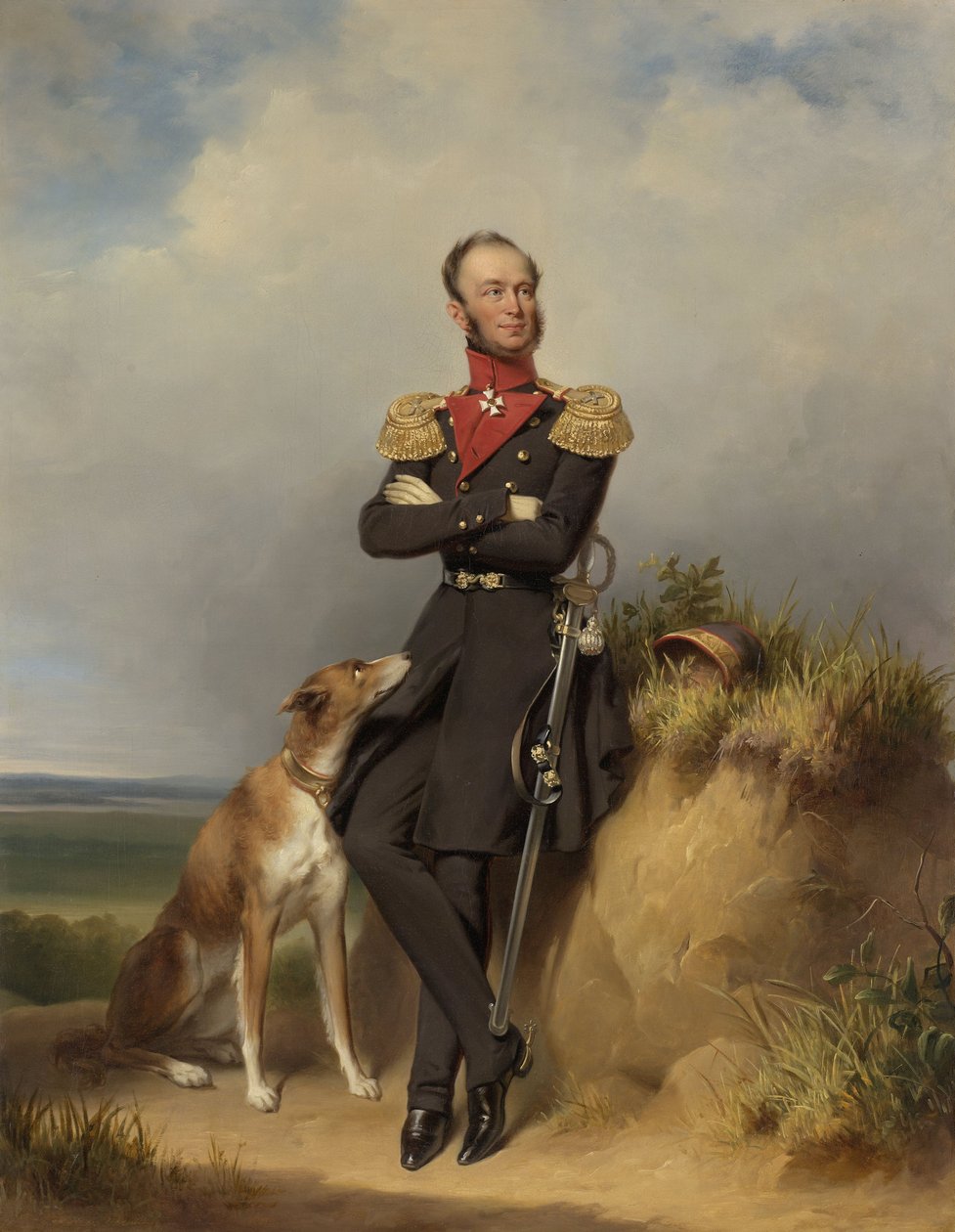 Portret Wilhelma II, króla Holandii autorstwa Jan Adam Janszoon Kruseman