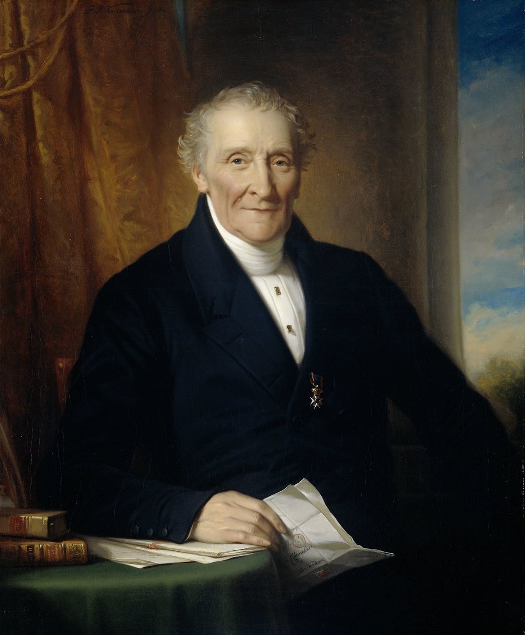 Rodolphe le Chevalier (1777-1865), kupiec z Amsterdamu i jeden z trzech założycieli Holland Railroad Company autorstwa Jan Adam Kruseman