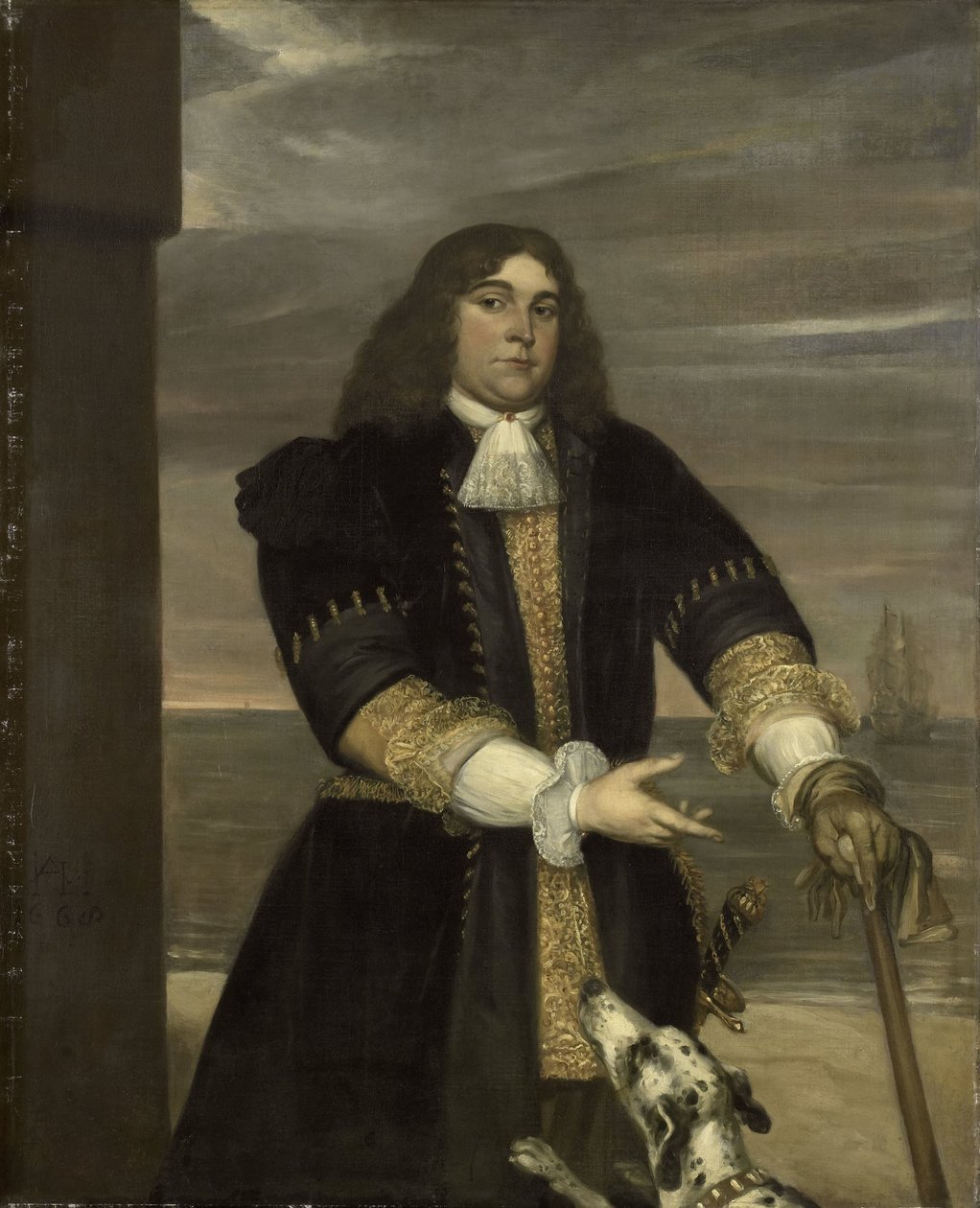 Jan van Gelder (1647-73), kapitan marynarki, pasierb lub Michiel Adriaensz de Ruyter autorstwa Jan Andrea Lievens