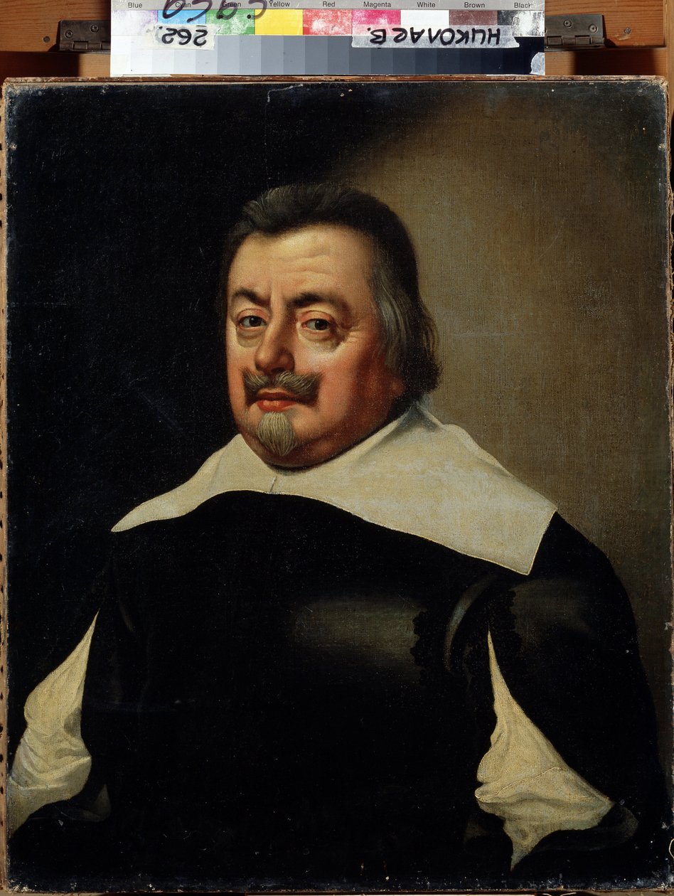 Portret mężczyzny z kirysem. (Portret mężczyzny w kirysie). Obraz Jana Anthonisza van Ravesteyna (1572-1657). XVII-wieczna sztuka holenderska. Regionalne Muzeum Sztuki im. W. Wereszczagina, Mikołajów, Ukraina autorstwa Jan Anthonisz. van Ravesteyn
