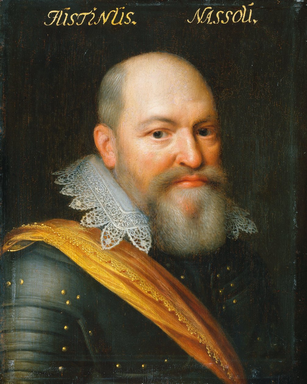 Portret Justinusa van Nassau, nieślubnego syna księcia Wilhelma I i Ewy Elinx autorstwa Jan Antonisz van Ravesteyn (workshop of)