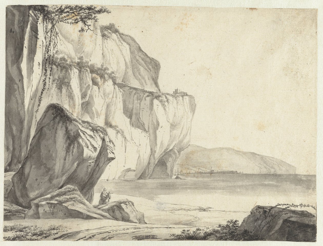 Widok na wybrzeże ze skałami wynurzającymi się z wody autorstwa Jan Asselijn (attributed to)