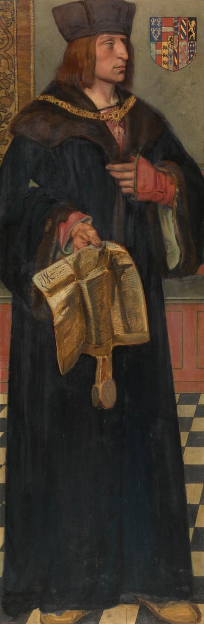 Maksymilian I, Święty Cesarz Rzymski (olej na desce) autorstwa Jan August Hendrik Baron Leys