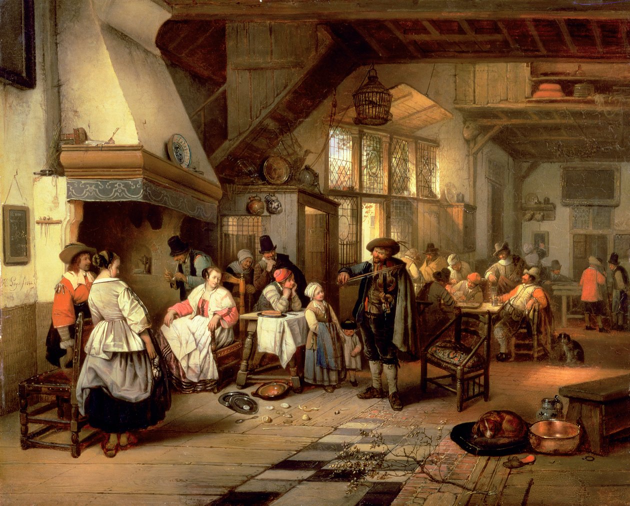 Wnętrze karczmy z niewidomym skrzypkiem, 1844 (szczegóły zob. 76798) autorstwa Jan August Hendrik Leys