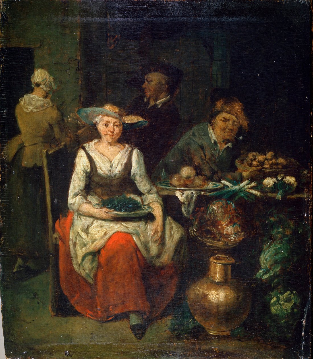 W warzywniaku, ok. 1700-1730. Malarstwo flamandzkie autorstwa Jan Baptist Lambrechts