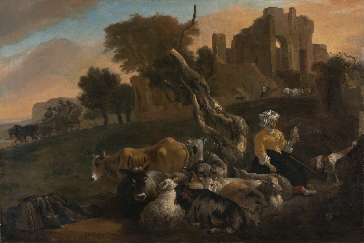 Krajobraz z pasterzem autorstwa Jan Baptist Weenix