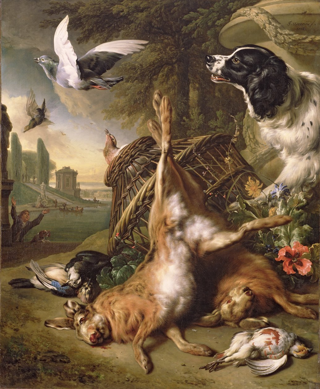 Martwa natura z martwą zwierzyną i zającem autorstwa Jan Baptist Weenix