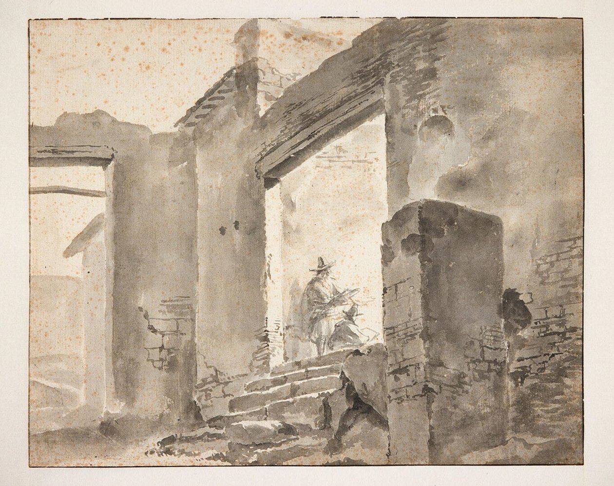 Dwóch rysowników w ruinach autorstwa Jan Baptist Weenix