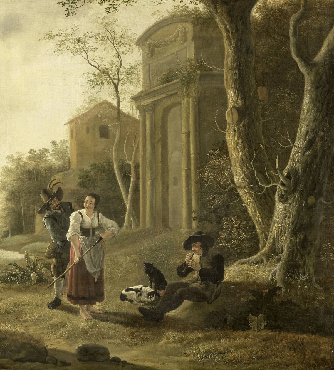 The Piper (Scena Pasterza z Shawm Playerem) Flecista) autorstwa Jan Baptist Wolfaerts