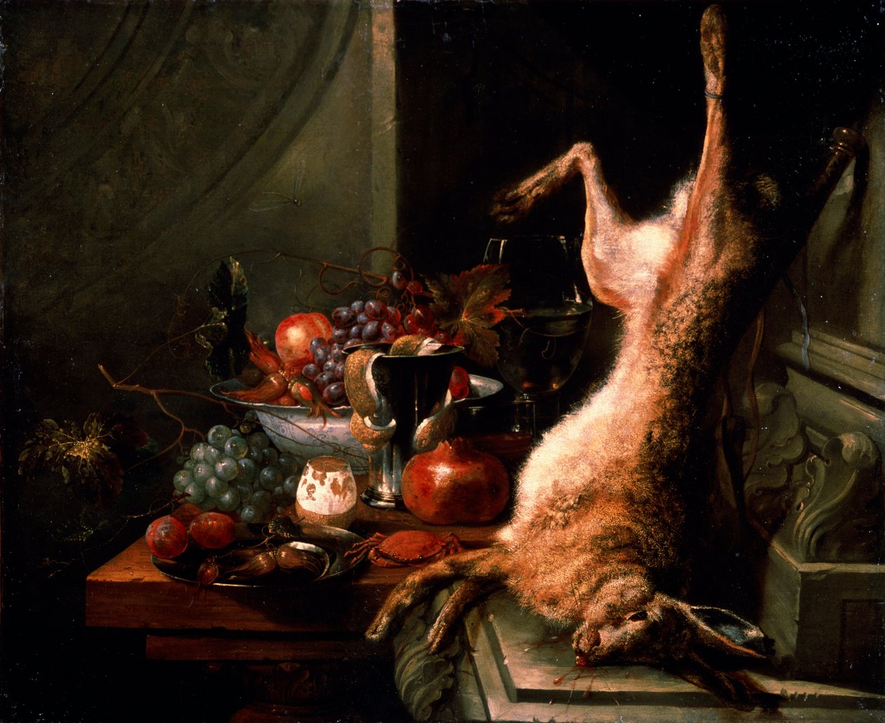 „Martwa natura z zającem”, c1680. autorstwa Jan Baptist van Moerkerke