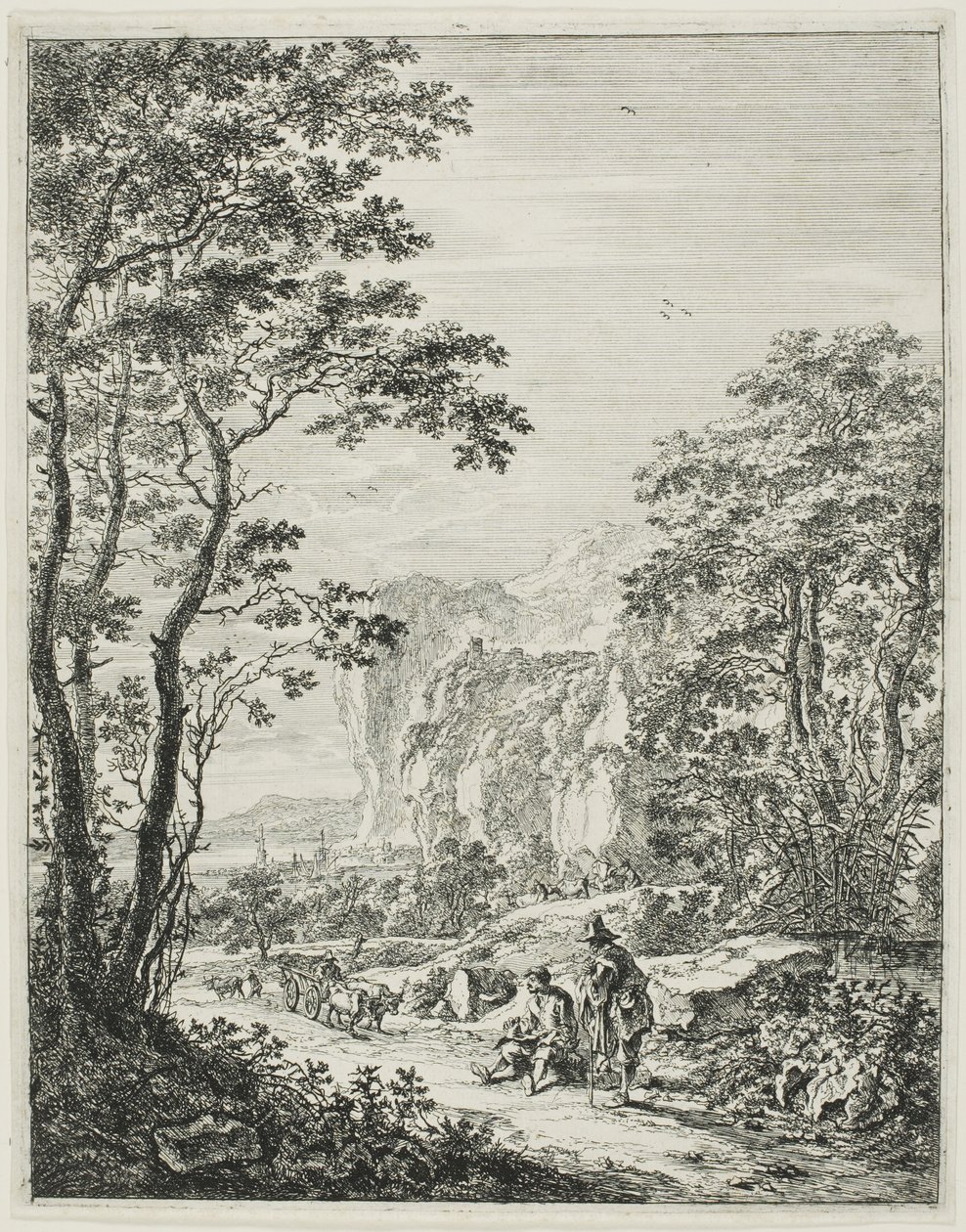 Wóz z wołem, od Upright Italian Landscapes autorstwa Jan Both