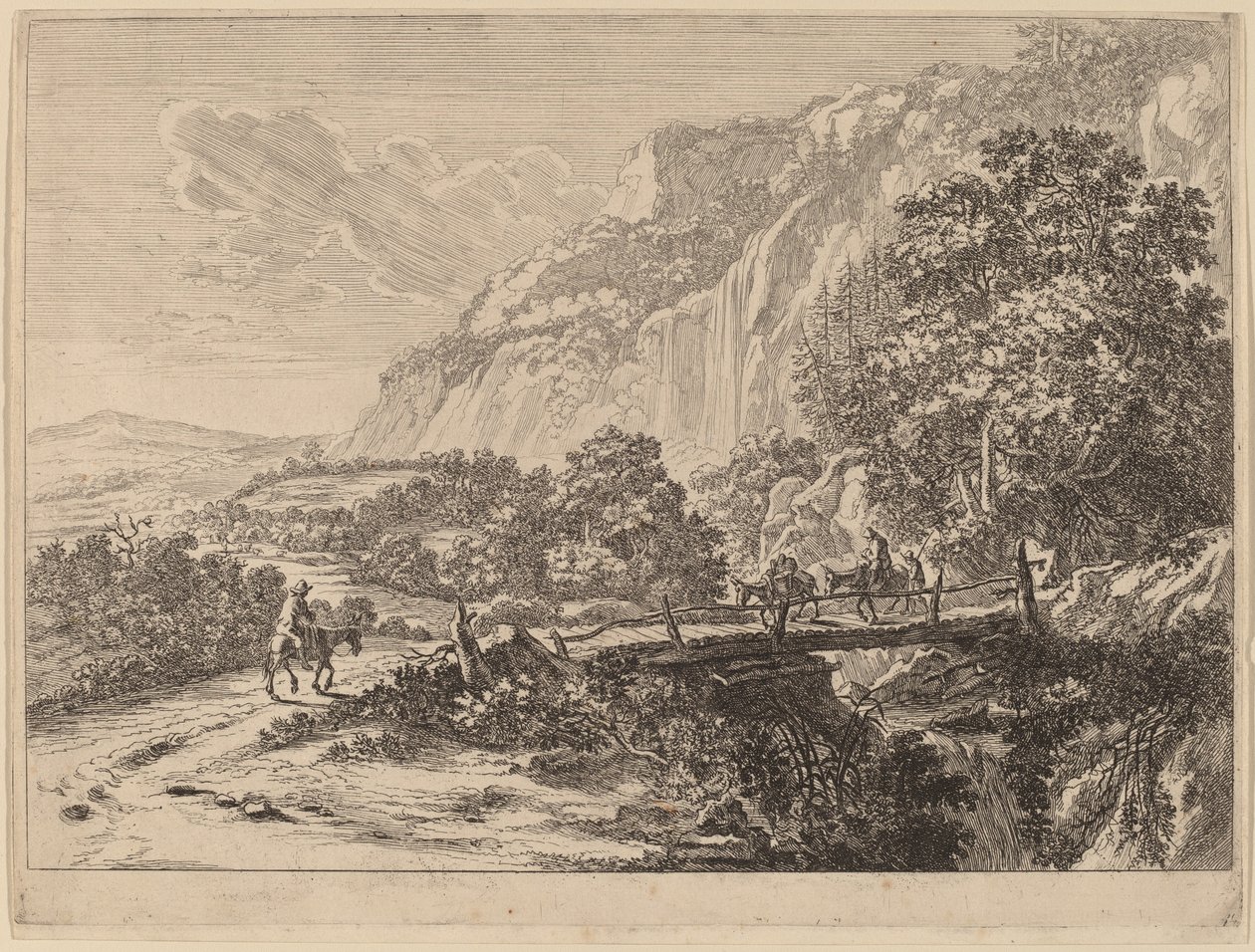 Drewniany most w Sulmona, niedaleko Tivoli autorstwa Jan Both