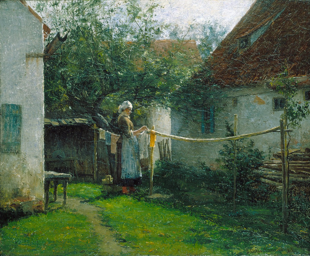 Dzień prania (olej na płótnie) autorstwa Jan Both