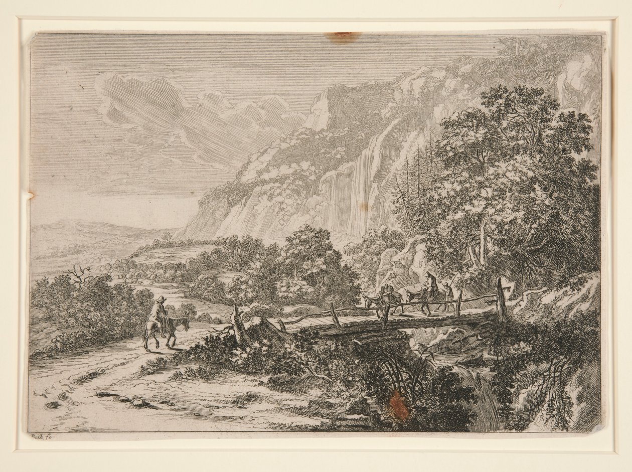 Drewniany most. Sulmona w pobliżu Tivoli. autorstwa Jan Both