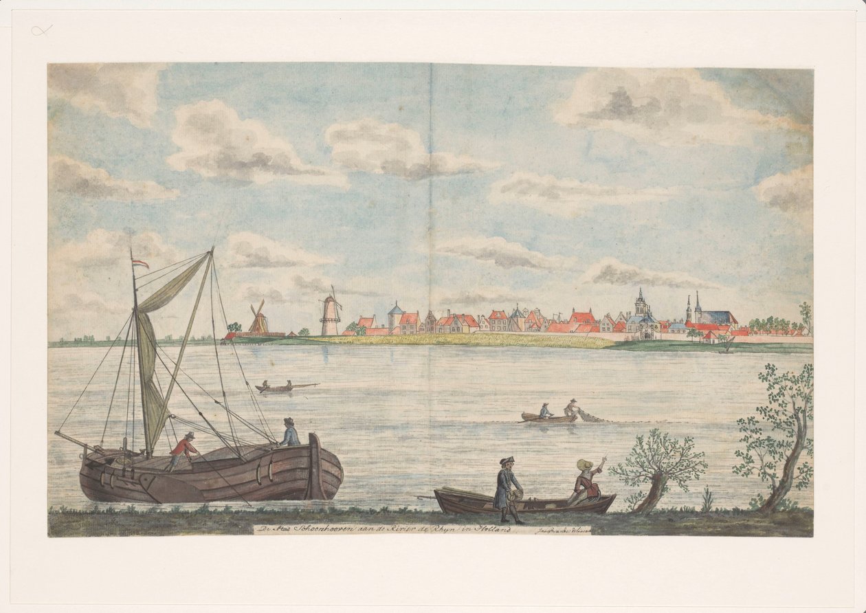 Miasto Schoonhoven nad Renem w Holandii (tytuł na obiekcie) autorstwa Jan Brandes