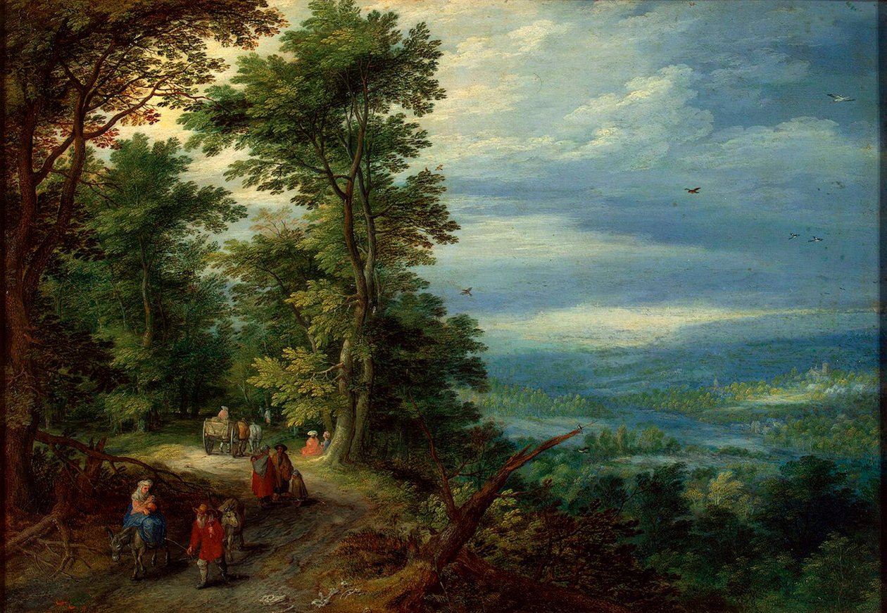 Skraj lasu Ucieczka do Egiptu, 1610. autorstwa Jan Brueghel the Elder