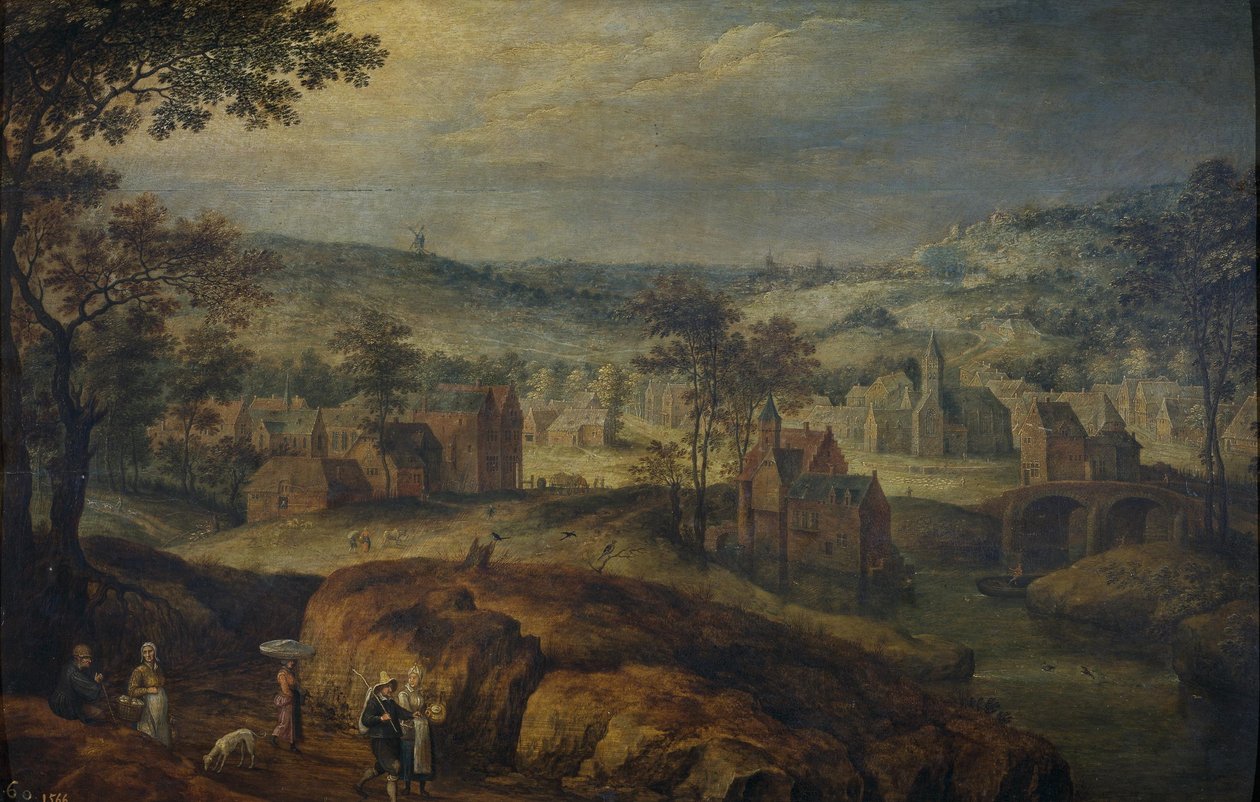 Krajobraz z wioską autorstwa Jan Brueghel the Elder