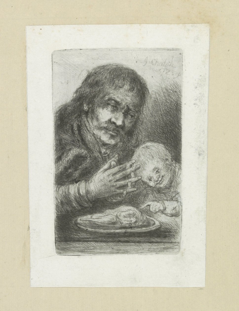 Człowiek w swoim rodzaju aan de eettafel The Compleat Work of Akwaforty Johna Chalon / Oeuvre Complette des Eaux Fortes par Jean Chalon (tytuł serii) autorstwa Jan Chalon