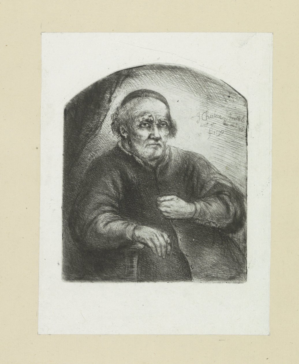 Oude człowiek w een leunstoel The Compleat Work of Akwaforty Johna Chalon / Oeuvre Complette des Eaux Fortes par Jean Chalon (tytuł serii) autorstwa Jan Chalon