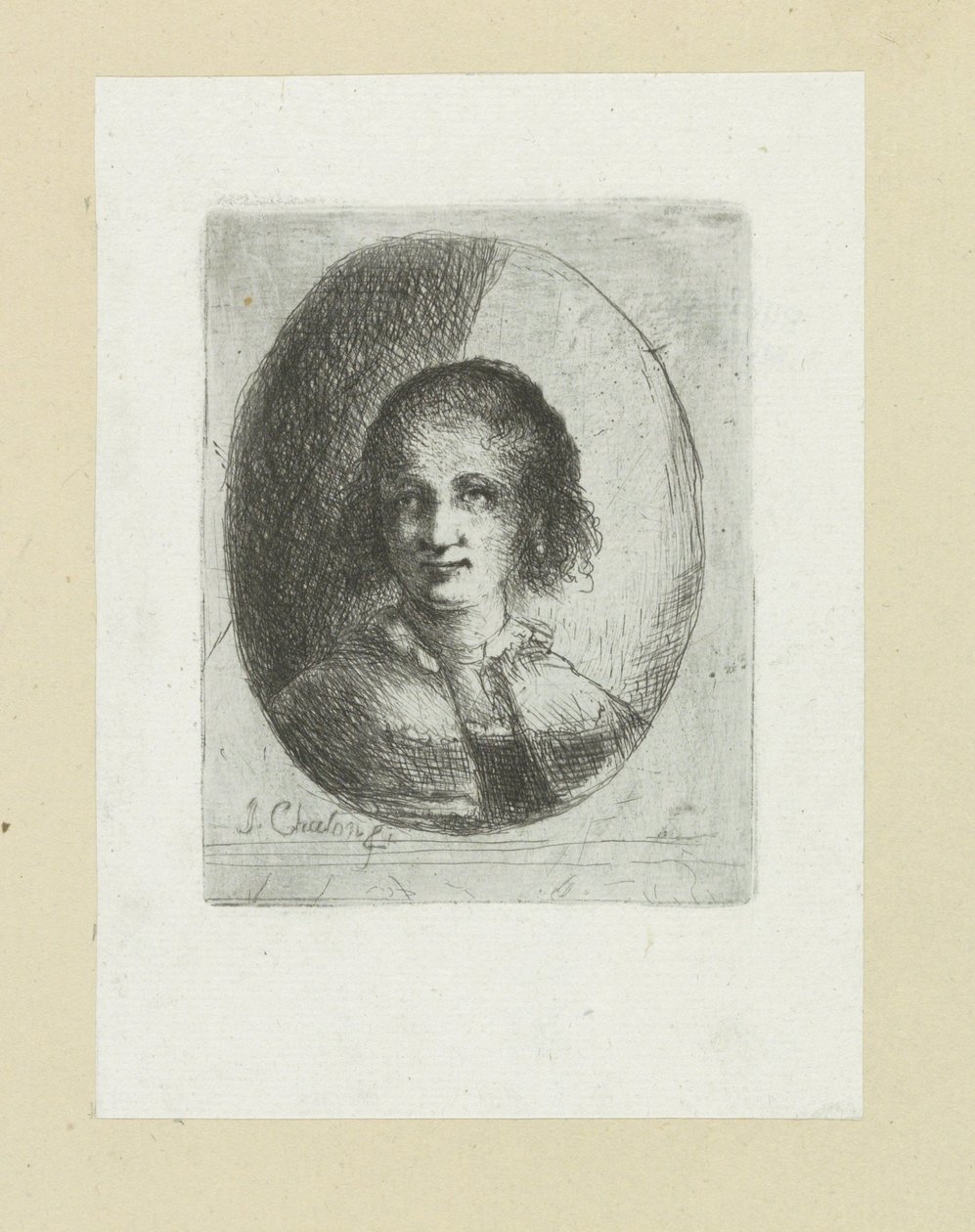Portret Christiny Chalon The Compleat Work of Akwaforty Johna Chalon / Oeuvre Complette des Eaux Fortes par Jean Chalon (tytuł serii) autorstwa Jan Chalon