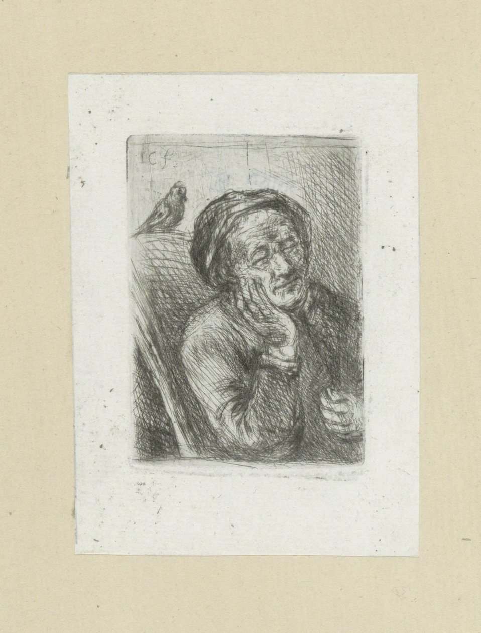 Slapende oude człowiek spotkał vogel The Compleat Work of Akwaforty Johna Chalon / Oeuvre Complette des Eaux Fortes par Jean Chalon (tytuł serii) autorstwa Jan Chalon
