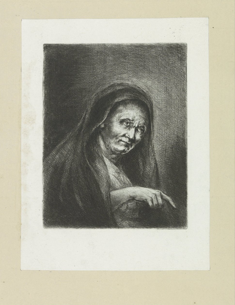 Wijzende oude vrouw The Compleat Work of Akwaforty Johna Chalon / Oeuvre Complette des Eaux Fortes par Jean Chalon (tytuł serii) autorstwa Jan Chalon