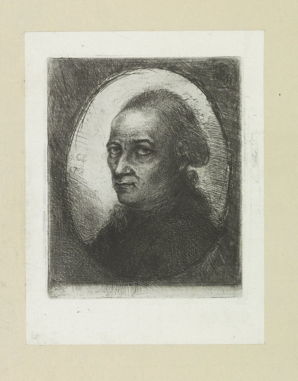 Zelfportret van Jan Chalon The Compleat Work of Akwaforty Johna Chalon / Oeuvre Complette des Eaux Fortes par Jean Chalon (tytuł serii) autorstwa Jan Chalon