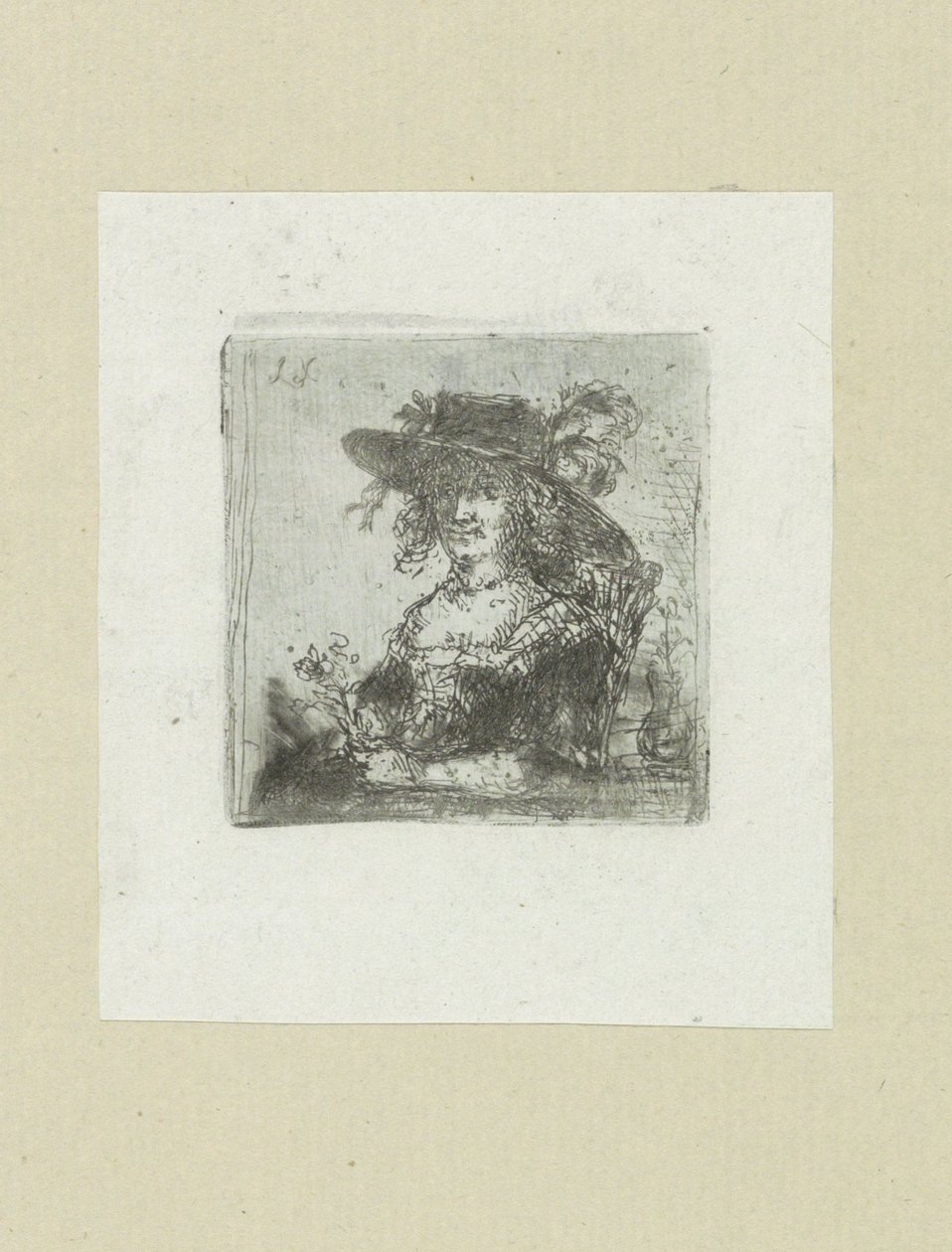 Zittende vrouw spotkał się z motyką The Compleat Work of Akwaforty Johna Chalon / Oeuvre Complette des Eaux Fortes par Jean Chalon (tytuł serii) autorstwa Jan Chalon