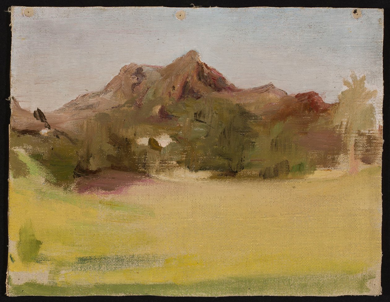 Landschaft mit Bergen. Aus der Reise nach Indien autorstwa Jan Ciągliński