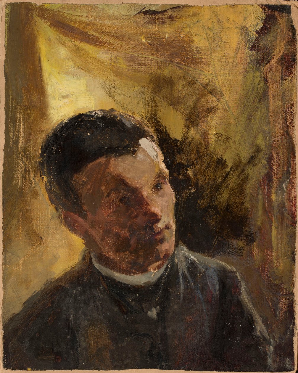 Portret Aleksandra Leńskiego (1847-1908), artysty rosyjskiego autorstwa Jan Ciągliński