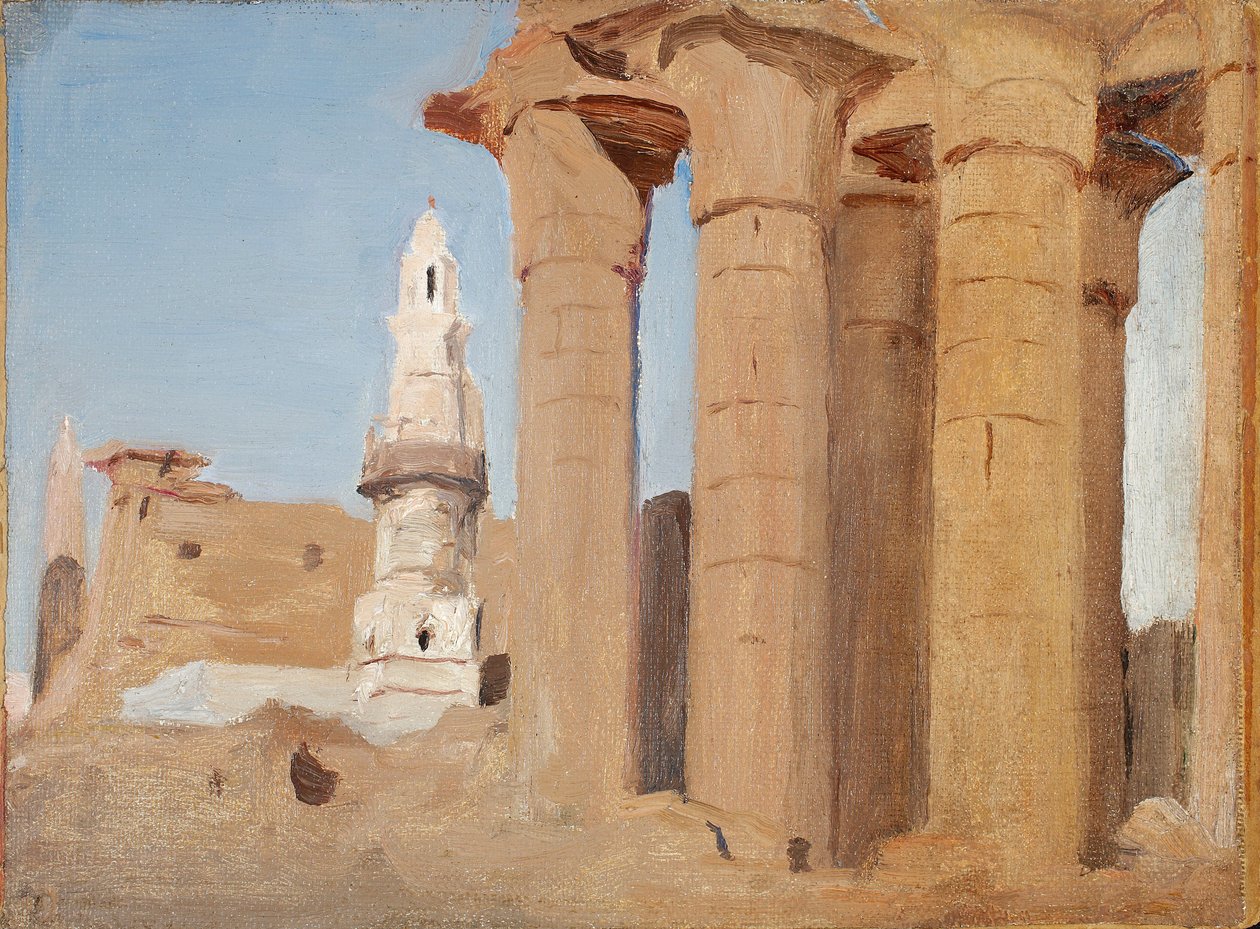 Świątynia egipska - Luxor. Z podróży do Egiptu autorstwa Jan Ciągliński