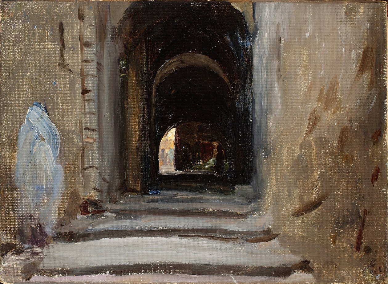 Via Dolorosa w Jerozolimie. Z podróży do Palestyny autorstwa Jan Ciągliński