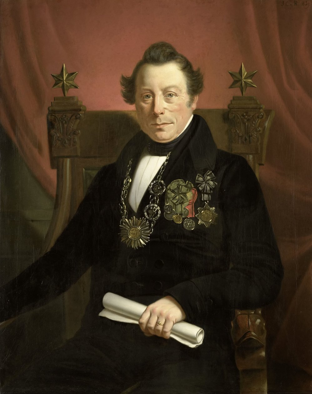 Portret Coenraada van Hulsta, aktora, jako prezesa firmy promującej sztukę VW w Amsterdamie (nazwanej tak na cześć założycieli Caspera Vreedenberga i Jana van Wella) autorstwa Jan Cornelis van Rossum