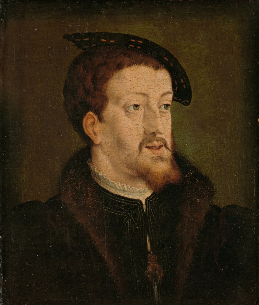 Portret Karola V, ok. 1530 (olej na płycie) autorstwa Jan Cornelisz (after) Vermeyen