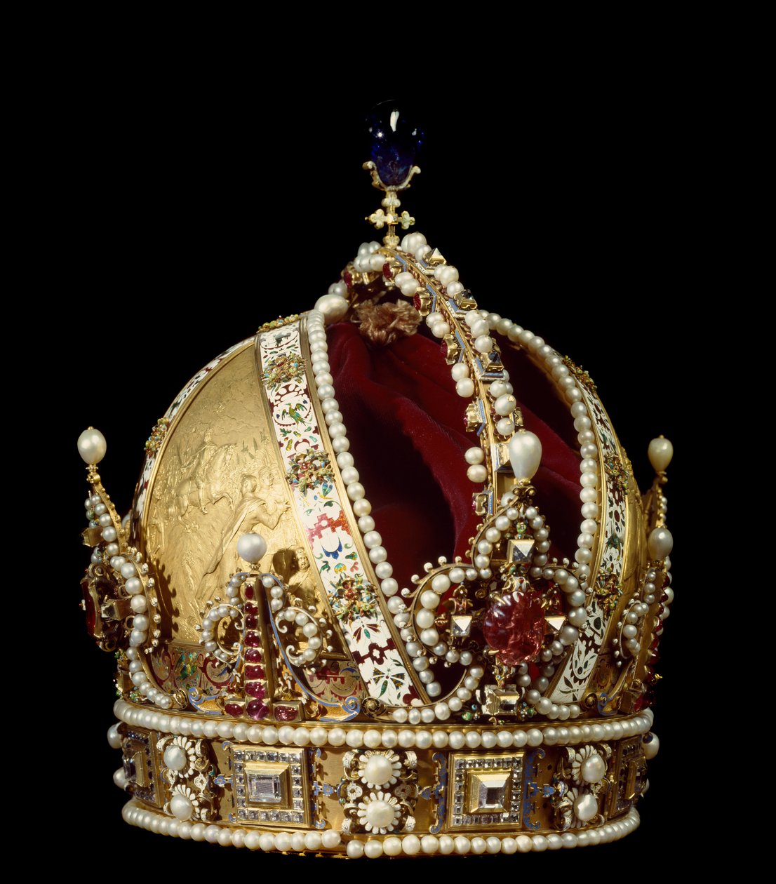 Korona Świętego Cesarstwa Rodolfa II Habsburga (1552-1612). Przypisywany złotnikowi Janowi Vermeyenowi (1559-1606) 1602 Wiedeńskie Muzeum Historii Sztuki autorstwa Jan Cornelisz Vermeyen