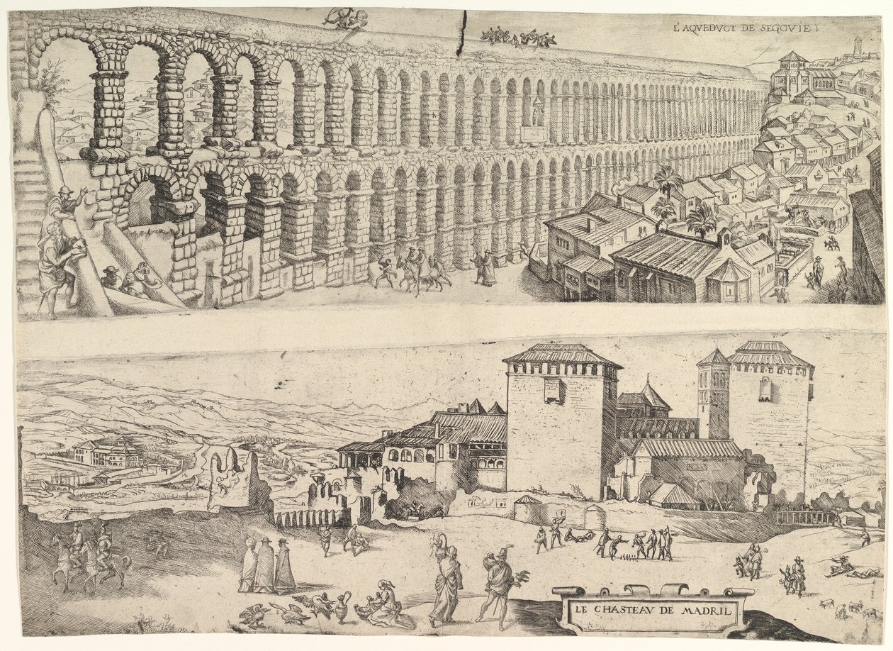 Akwedukt w Segowii i Zamek w Madrycie, 1500-1599. autorstwa Jan Cornelisz Vermeyen
