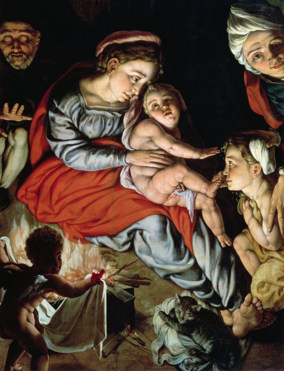 Święta Rodzina wokół Ognia, ok. 1532-33 (panel) autorstwa Jan Cornelisz Vermeyen