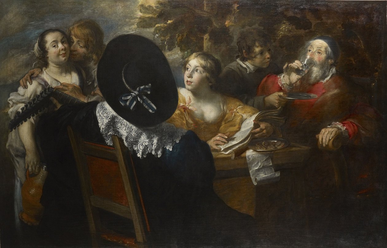 Wesoła firma The Five Senses , połowa XVII wieku.. autorstwa Jan Cossiers