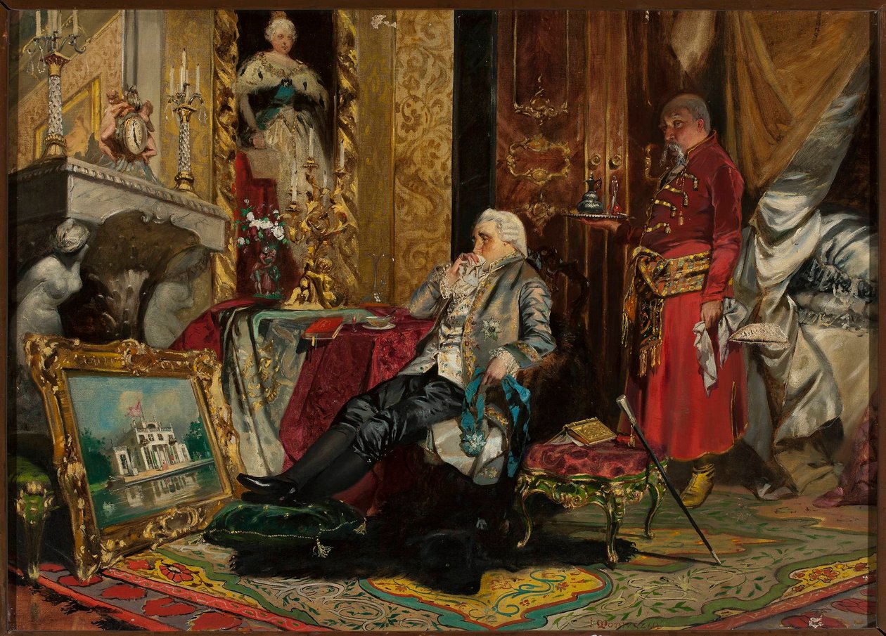 King Stanisław August Poniatowski in Petersburg autorstwa Jan Czesław Moniuszko