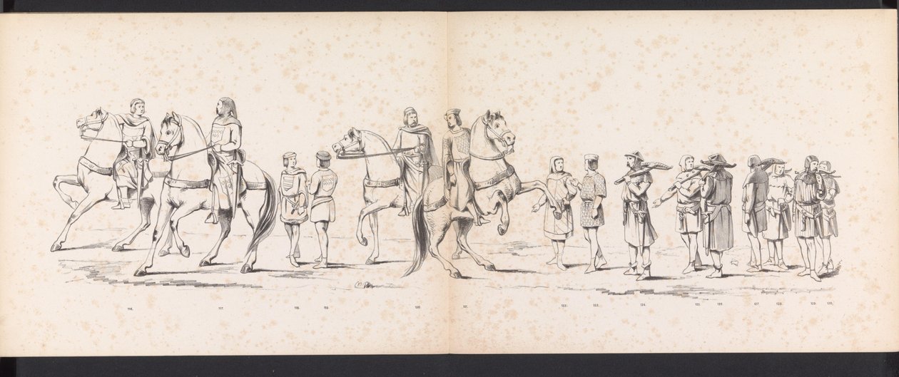 Maskarada uczniów Leiden, 1865 (tablica 10) Procesja w kostiumach zorganizowana przez członków korpusu studenckiego w Leiden w dniu 6 czerwca 1865 r. z okazji 290. rocznicy Leidsche Hoogeschool, przedstawiająca: wjazd Holendrów b autorstwa Jan Daniël Cornelis Carel Willem baron de Constant Rebecque