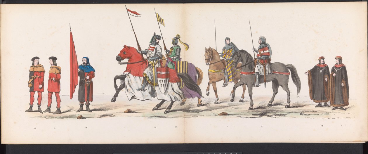 Maskarada uczniów Leiden, 1865 (tablica 2) Procesja w kostiumach zorganizowana przez członków korpusu studenckiego w Leiden w dniu 6 czerwca 1865 r. z okazji 290. rocznicy Leidsche Hoogeschool, przedstawiająca: wjazd Holendrów do autorstwa Jan Daniël Cornelis Carel Willem baron de Constant Rebecque